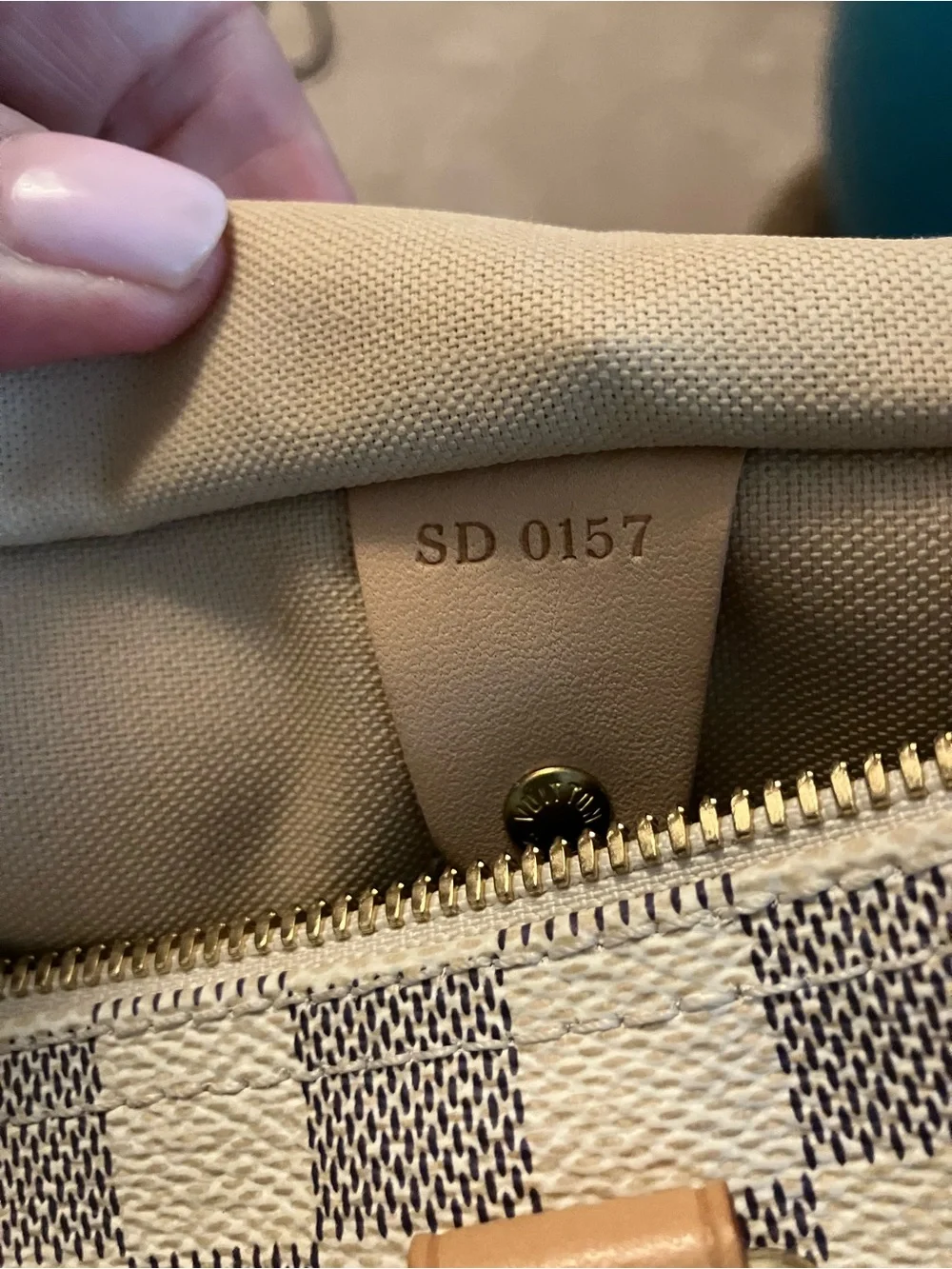 AUTH Louis Vuitton Speedy Bandoulière 30 Damier Azur w/ Strap Lock Key Dust Bag - Picture 9 of 10